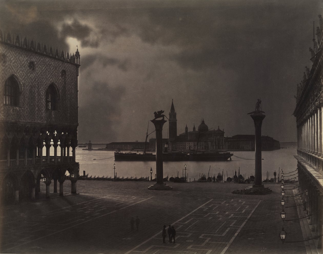 Venetië: Sint-Marcus Kijkend naar San Giorgio Maggiore, bij Maanlicht door Johann Christian Neuber