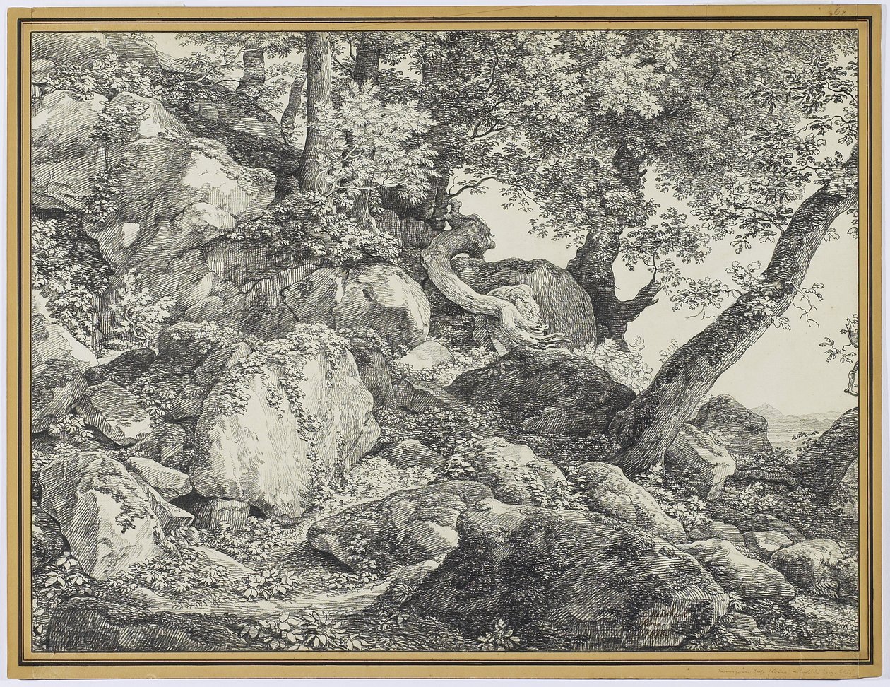 In het park van het Palazzo Chigi, Ariccia door Johann Christian Reinhardt