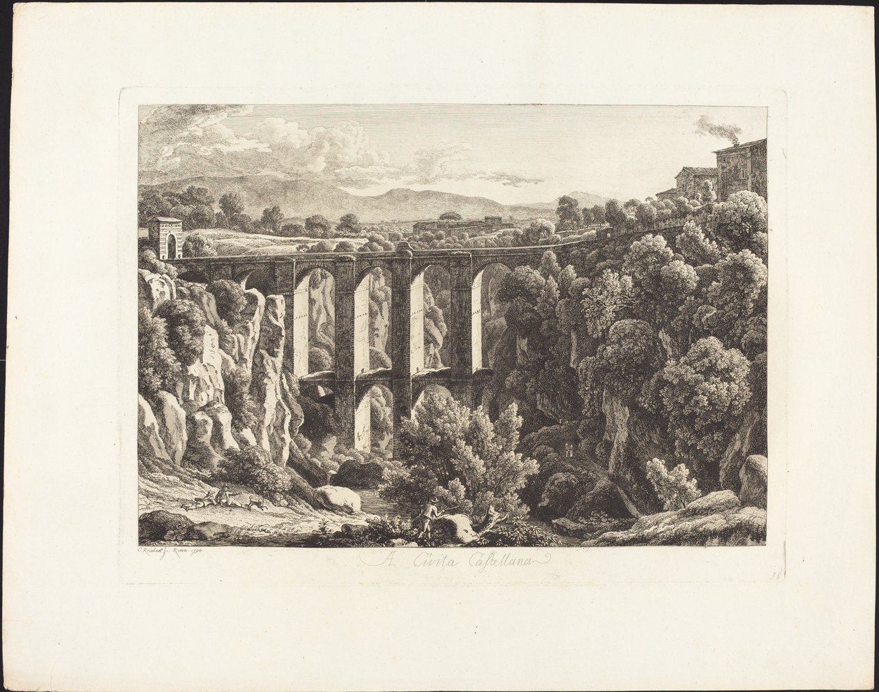 Bij Cività Castellana door Johann Christian Reinhart