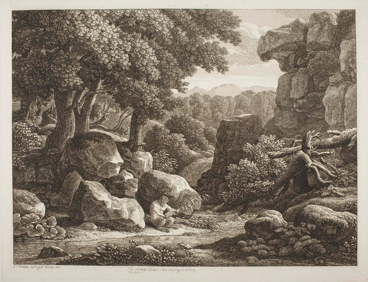 Boslandschap door Johann Christian Reinhart