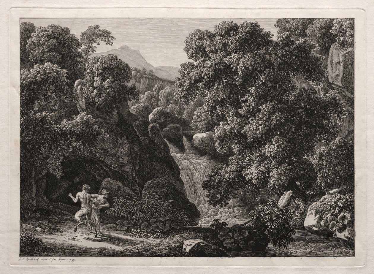 Heroïsch Landschap: De Sater en de Nimf door Johann Christian Reinhart