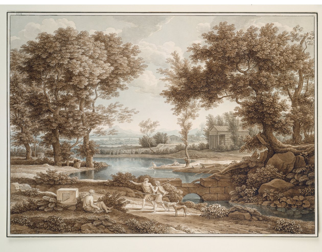Heroïsch landschap door Johann Christian Reinhart