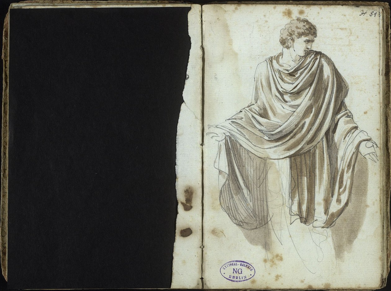 Man in antieke kleding door Johann Christian Reinhart