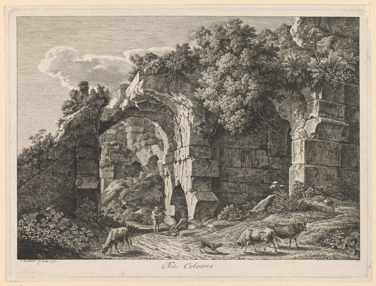 Landschap - In het Colosseum door Johann Christian Reinhart