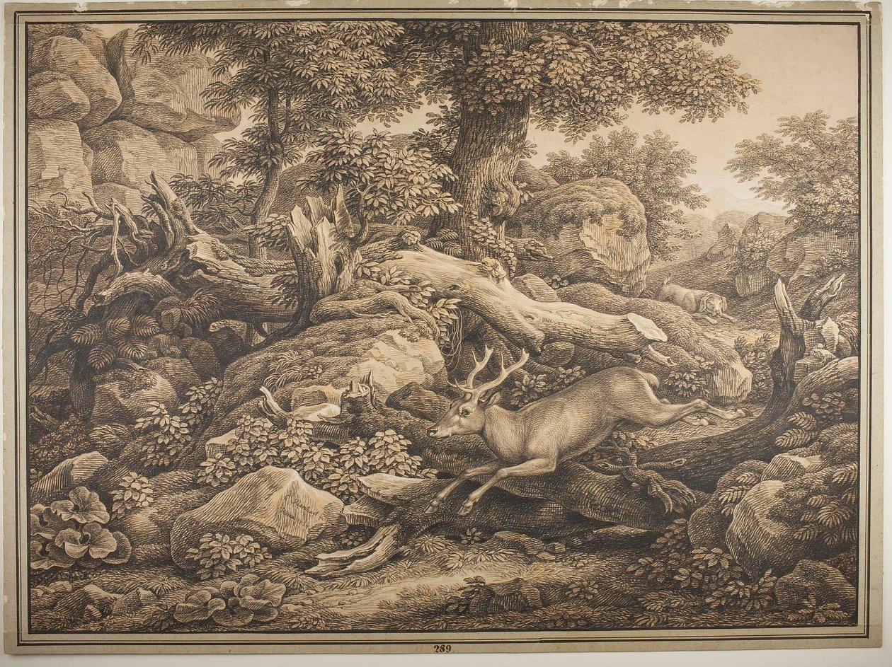 Tafereel uit het park van de Chigi in Ariccia door Johann Christian Reinhart