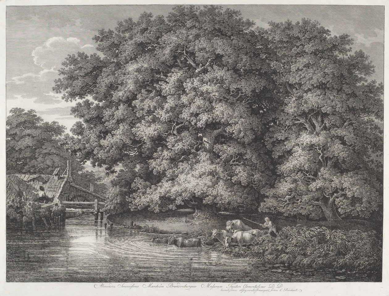 De Molen bij de Grote Eiken door Johann Christian Reinhart