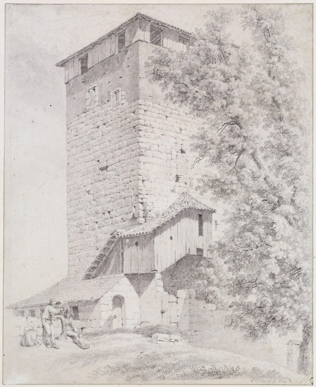 De vijfhoekige toren in Neurenberg door Johann Christoph Erhard