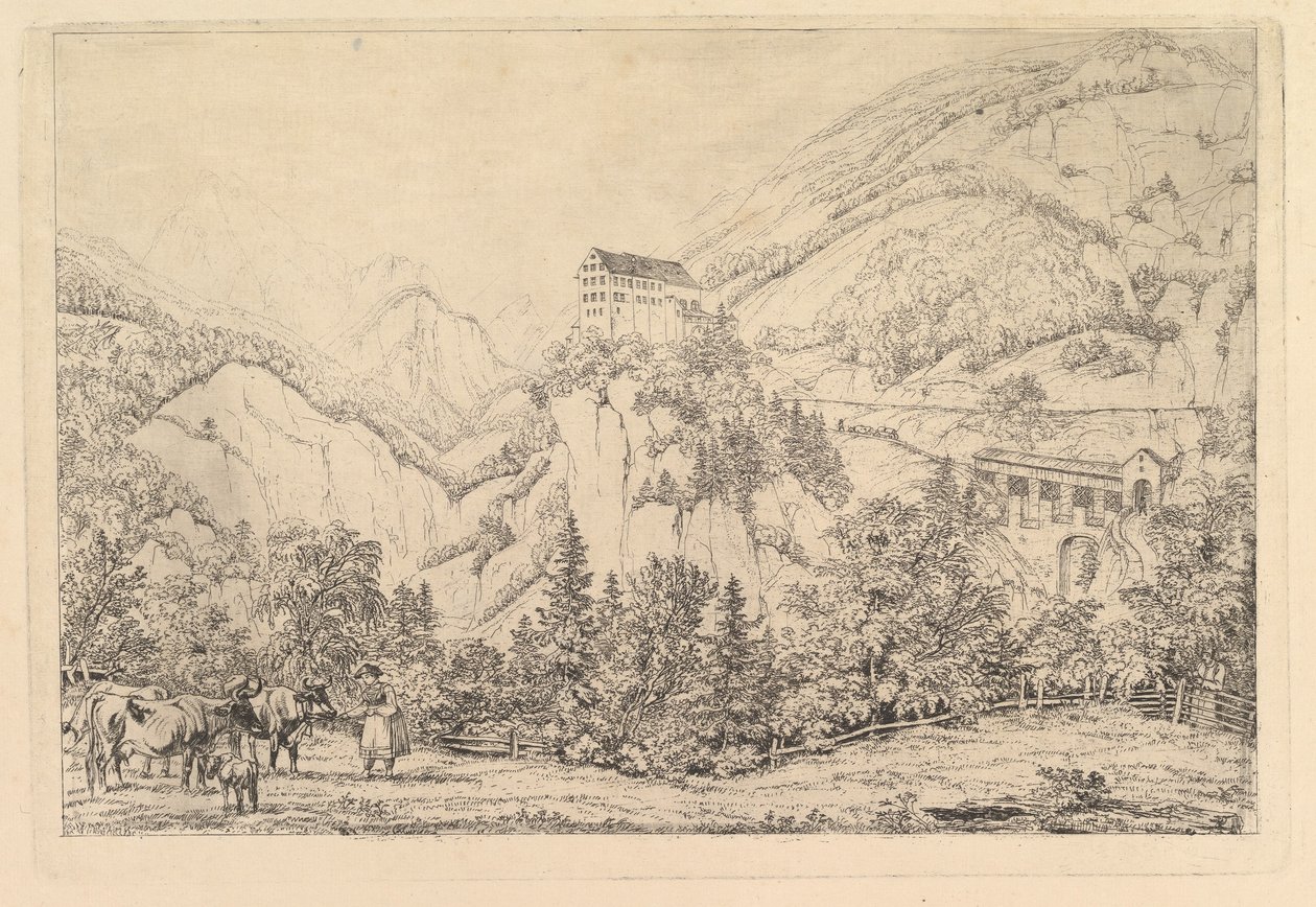 St. Georgsberg bij Schweiz in Tirol, naar Klein door Johann Christoph Erhard