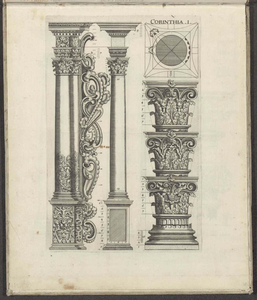 Zuilen en kapitelen van de Korinthische orde door Johann Christoph Feinlein