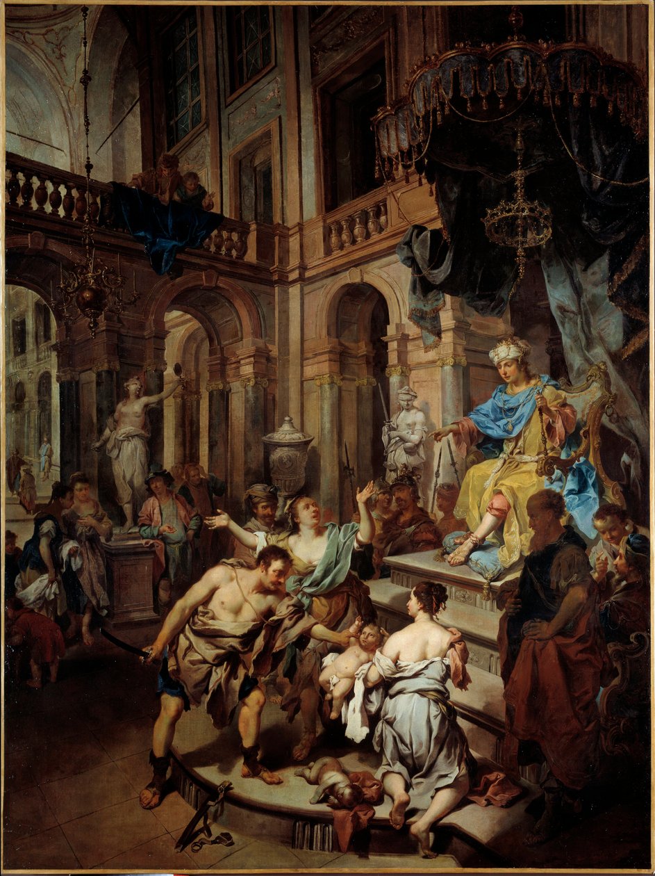 Het oordeel van Salomo door Johann Conrad Seekatz