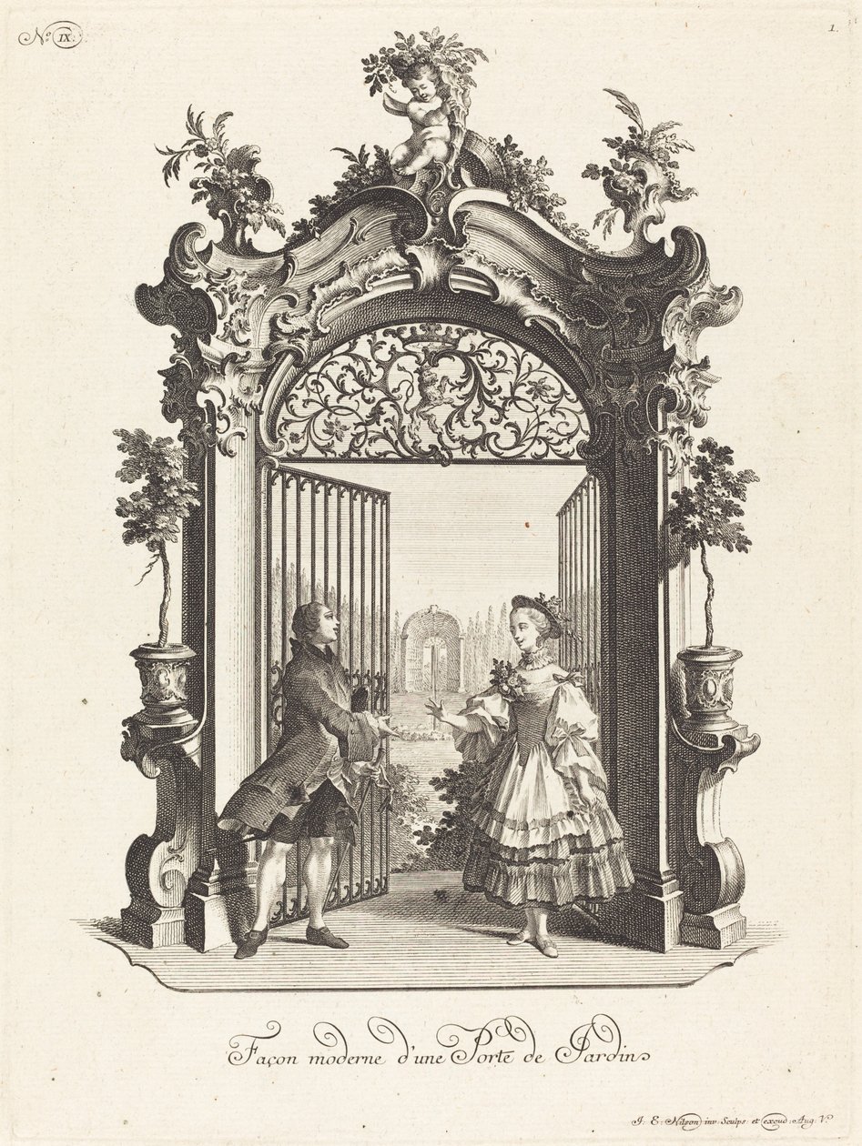 Een Tuindeur in de Moderne Stijl door Johann Esaias Nilson