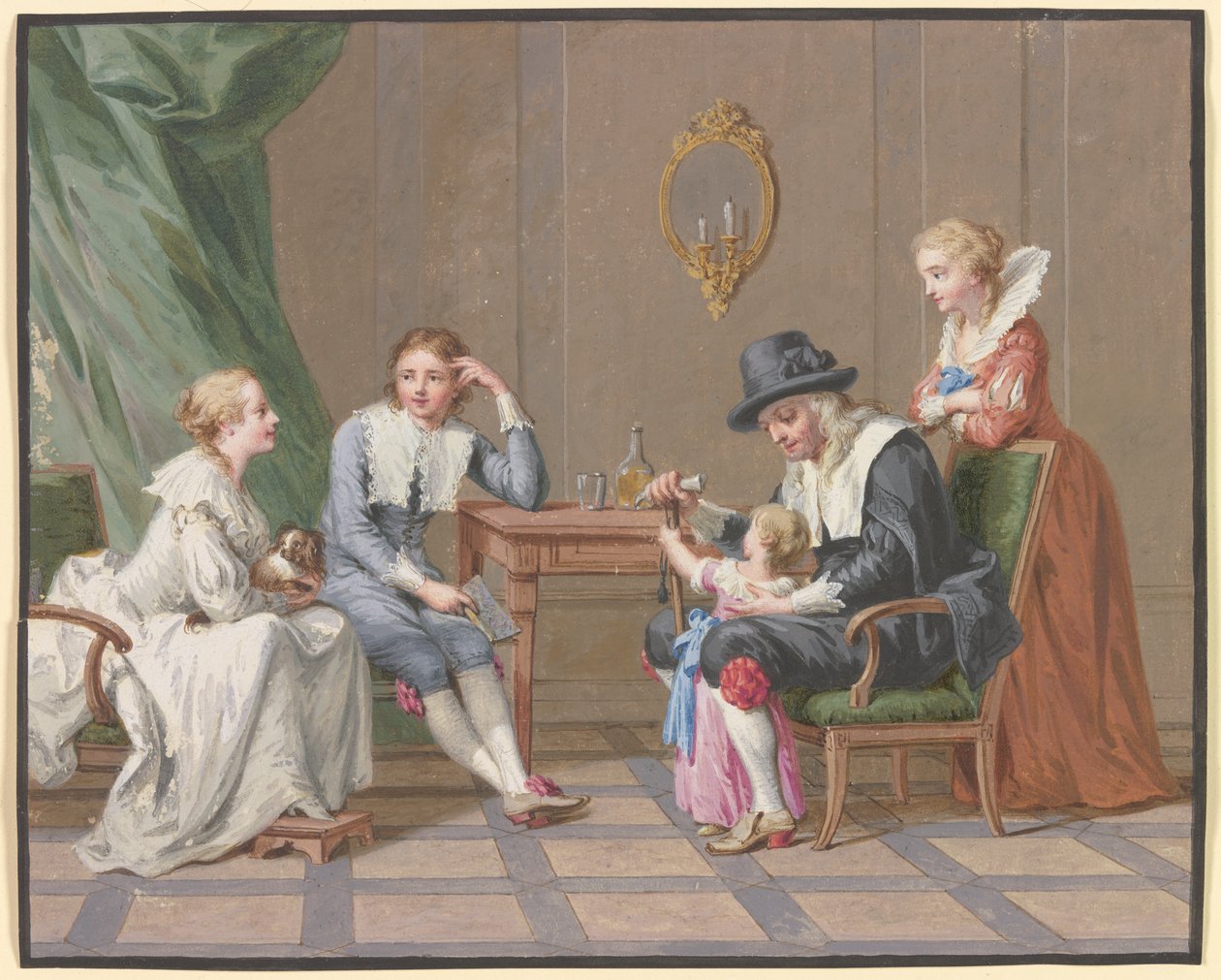 Familiescène door Johann Friedrich August Tischbein