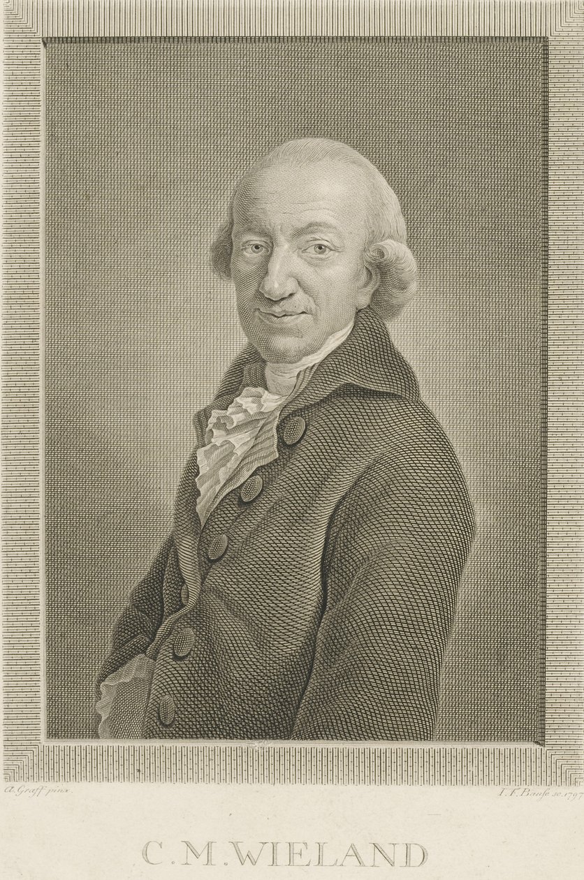 Portret van de dichter en schrijver Christoph Martin Wieland 1733-1813, 1797 door Johann Friedrich Bause