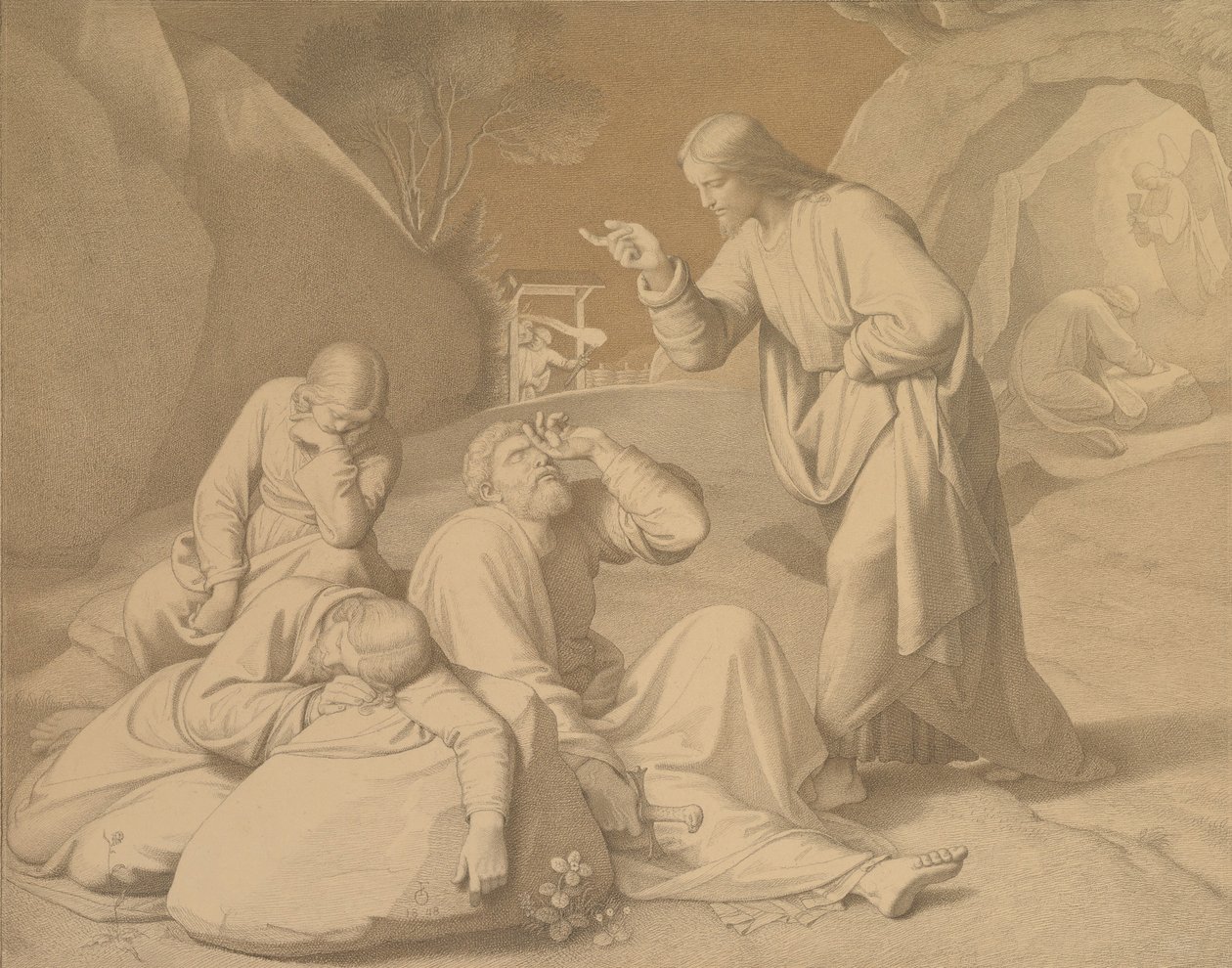 Christus in de tuin van Getsemane, 1848 door Johann Friedrich Overbeck