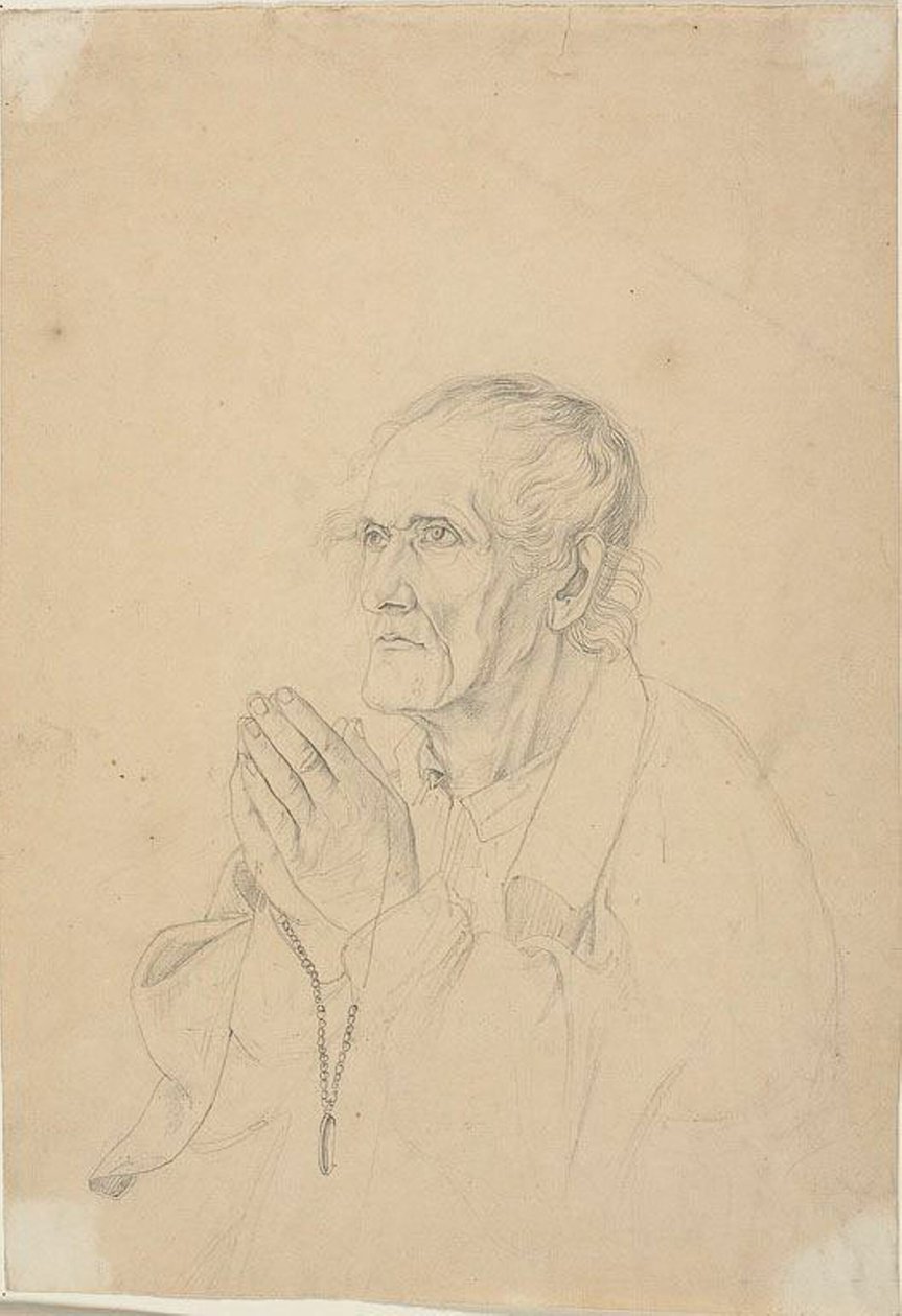 Oude man die bidt door Johann Friedrich Overbeck
