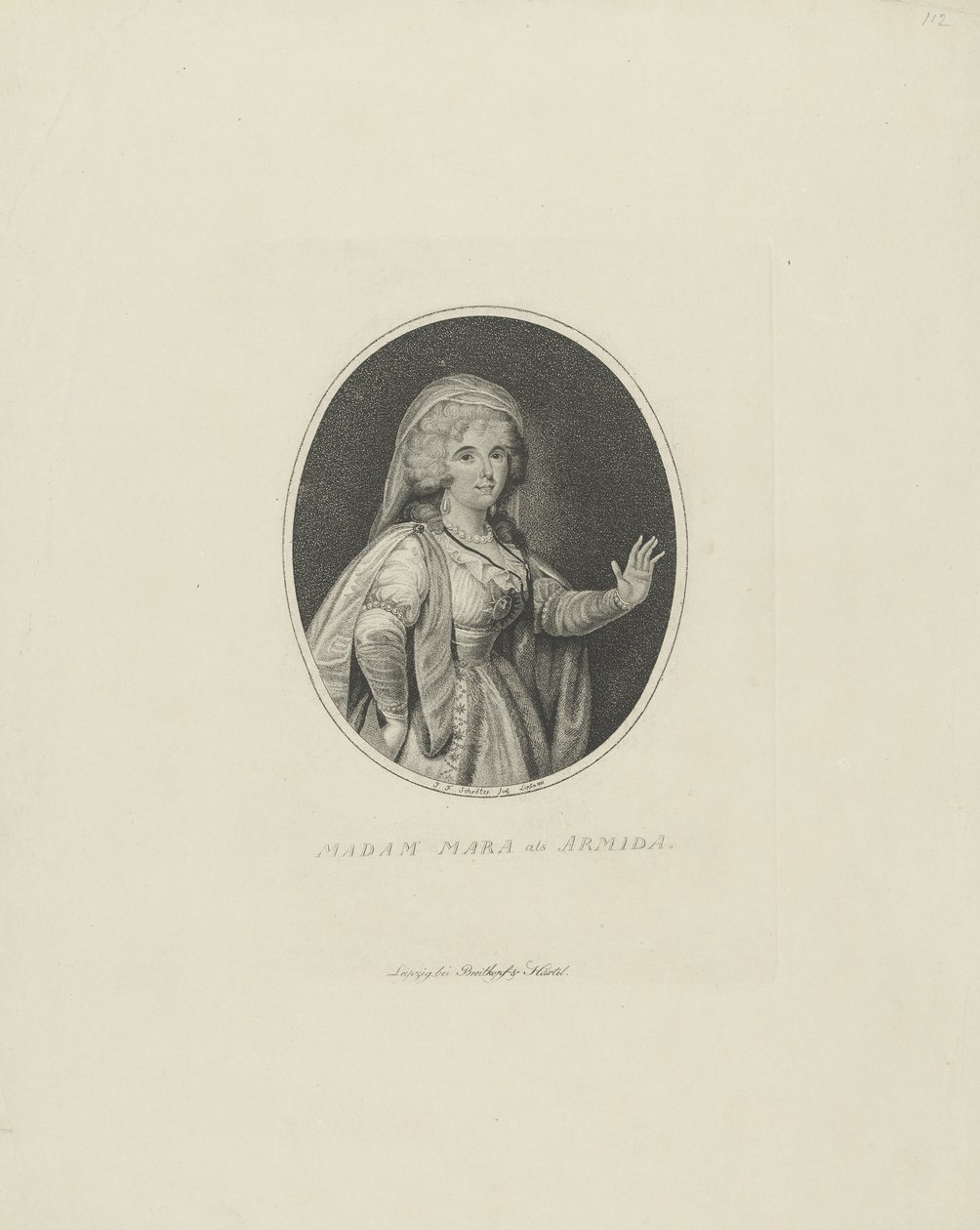 Gertrud Elisabeth Mara, geboren Schmeling 1749-1833 als Armida, 1801 door Johann Friedrich Schröter