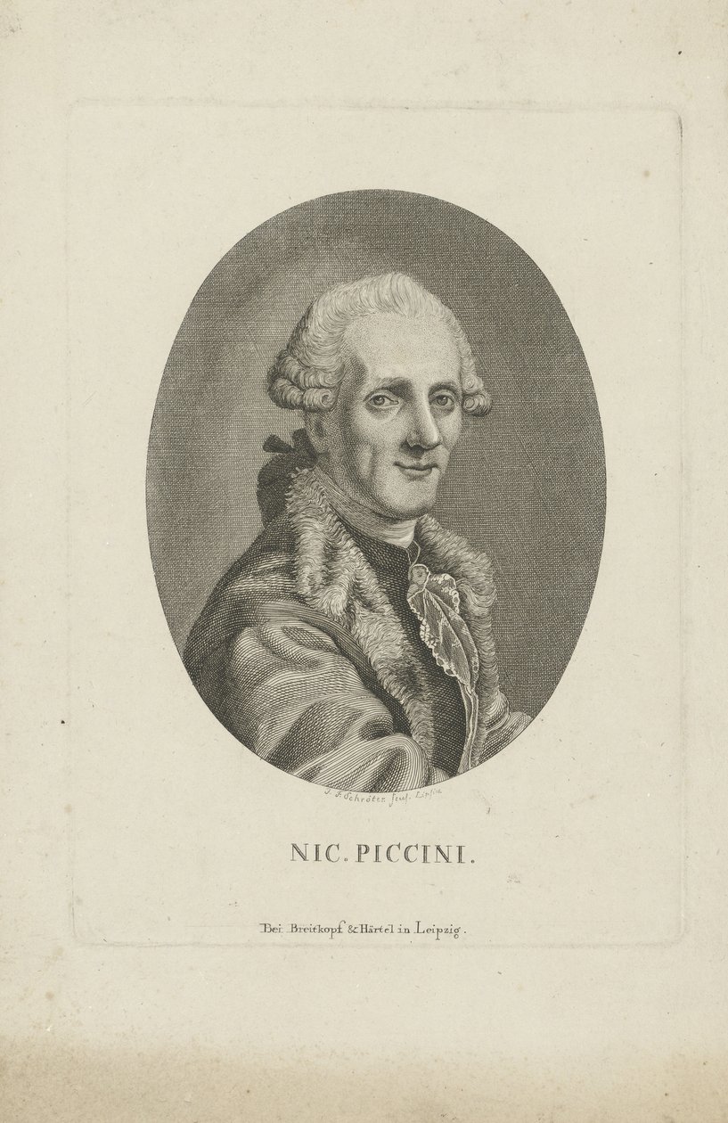 Portret van de componist Niccolò Piccinni 1728-1800, ca. 1790 door Johann Friedrich Schröter