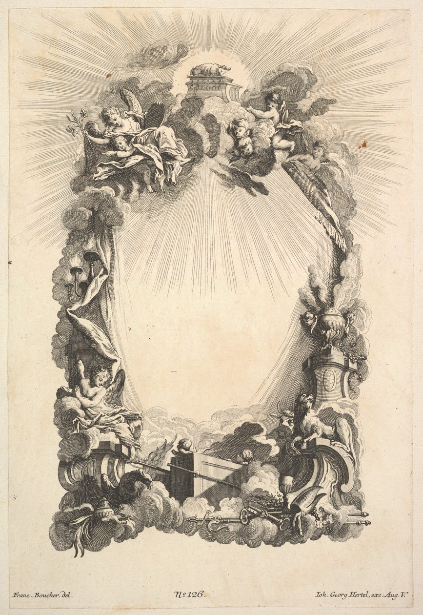 De ark van het verbond, uit Boek van Cartouches, midden 18e eeuw door Johann Georg Hertel