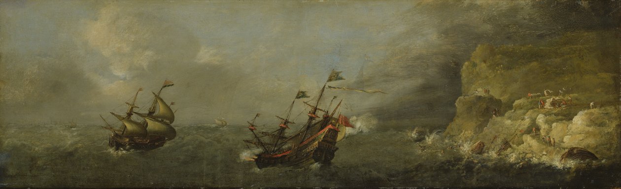 Zeegezicht door Johann Georg Stuhr