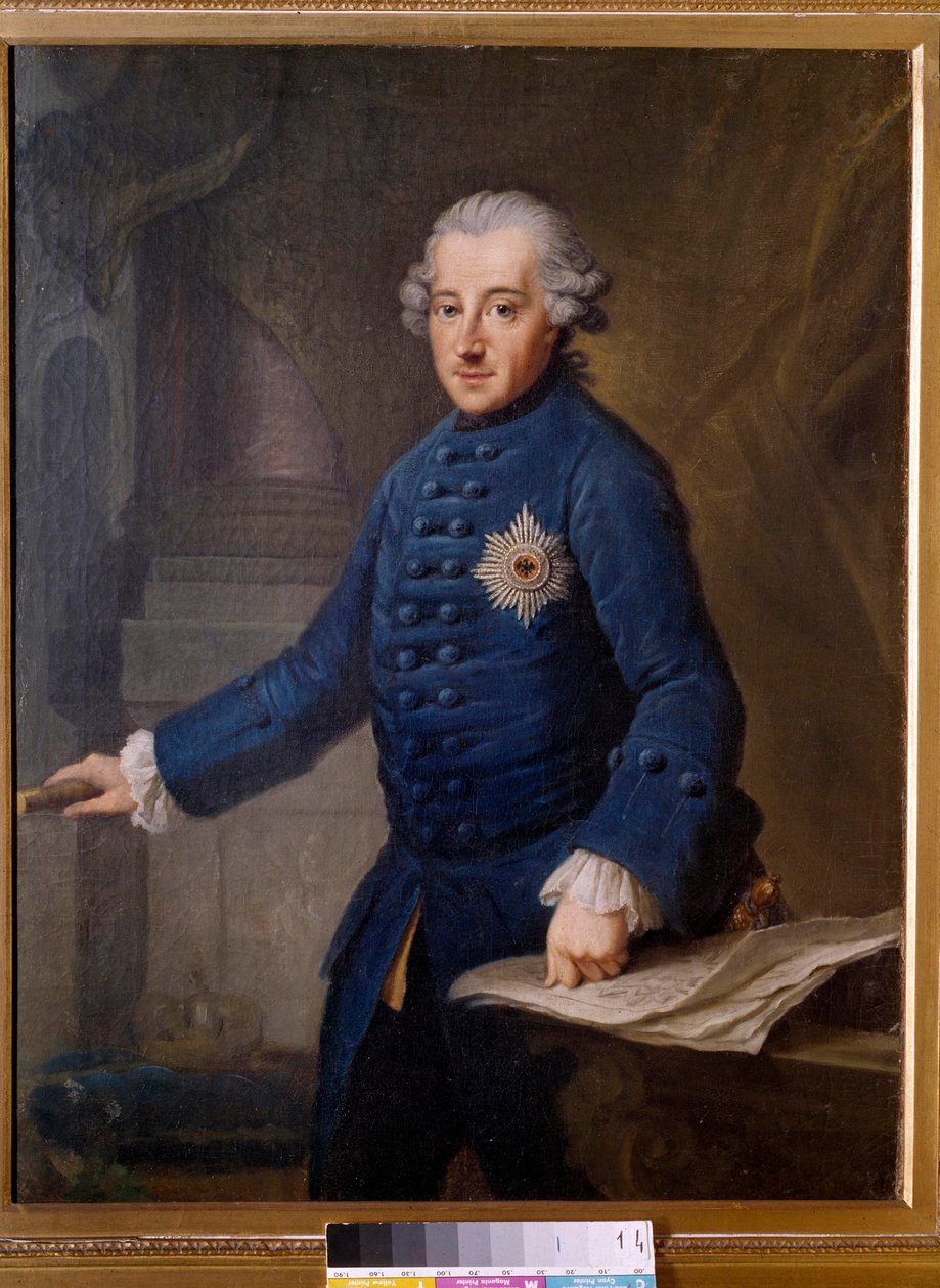 Portret van Frederik II van Pruisen (1712-1786) door Johann Georg Ziesenis
