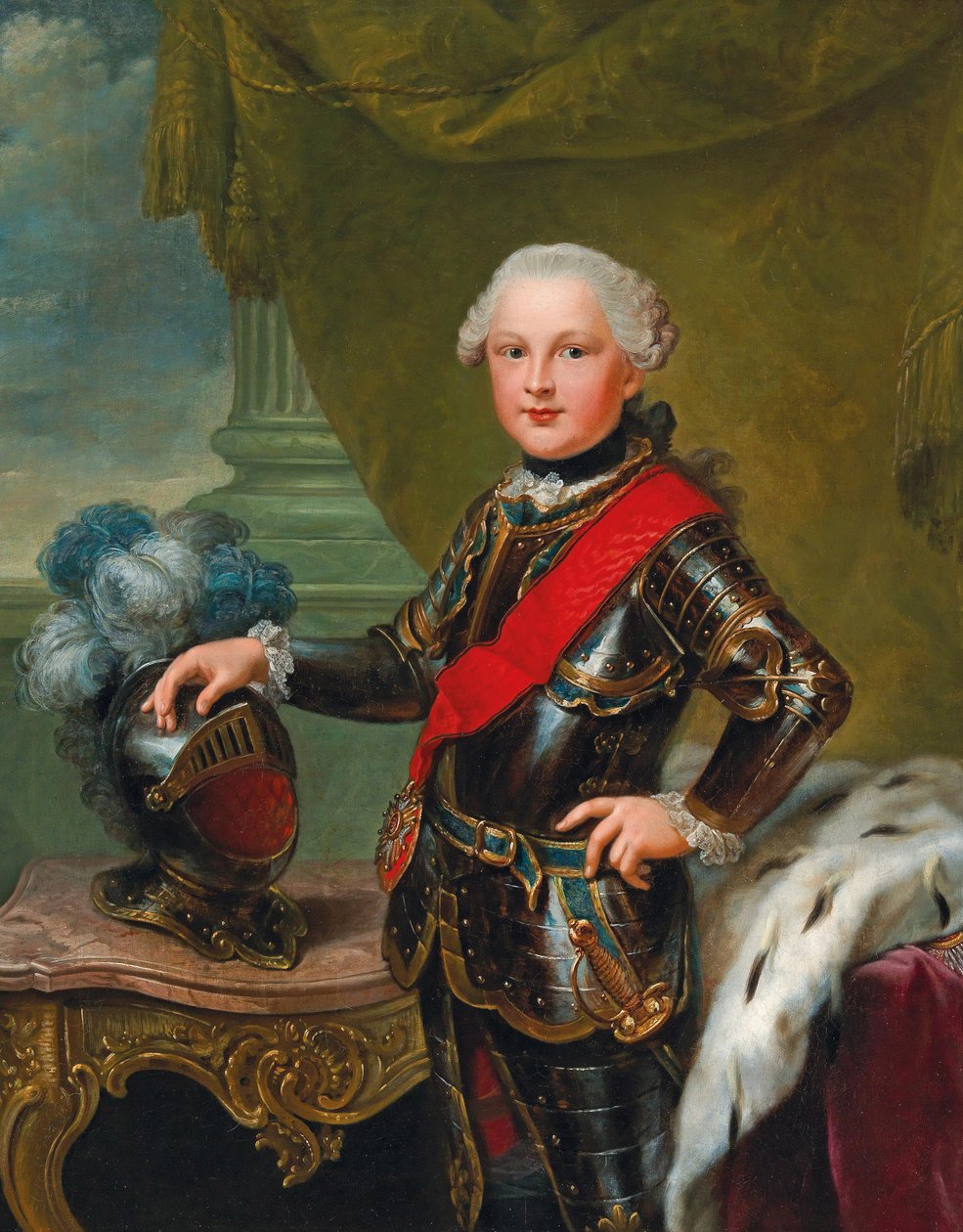 Portret van Charles II August 1746-1795, Hertog van Zweibrücken, ca. 1757 door Johann Georg Ziesenis the Younger