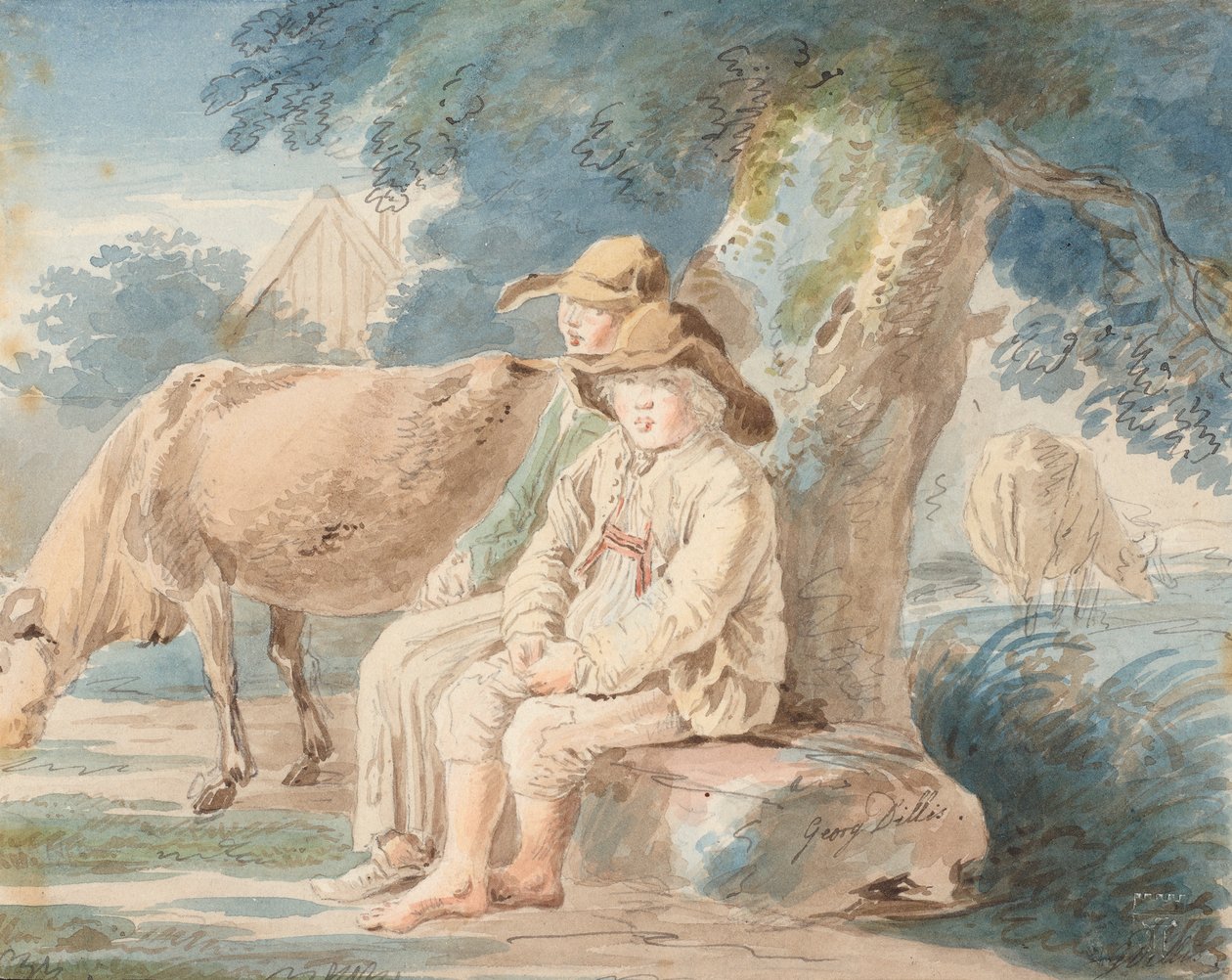 Jongens onder een boom door Johann Georg von Dillis