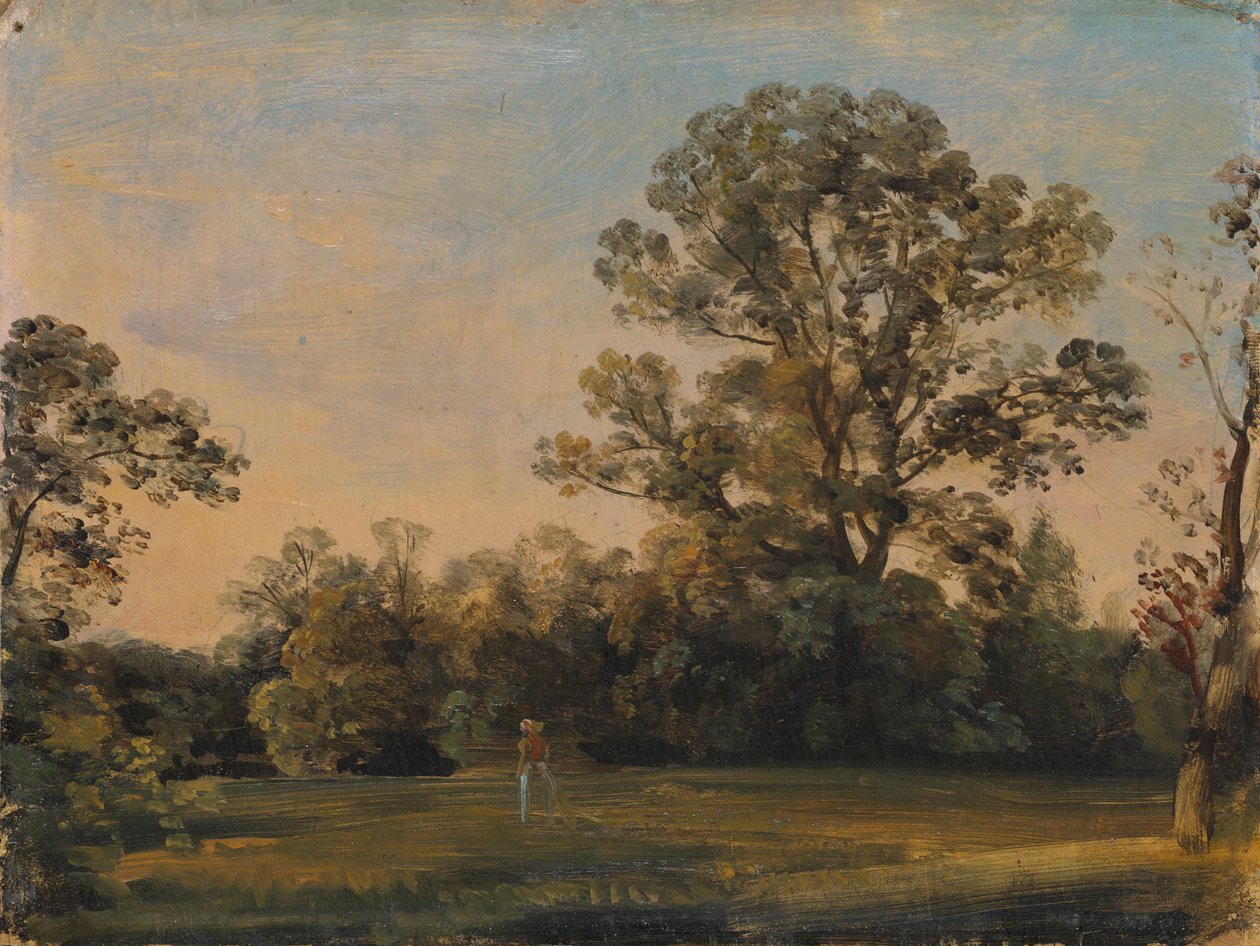 Parklandschap in de vroege ochtend door Johann Georg von Dillis