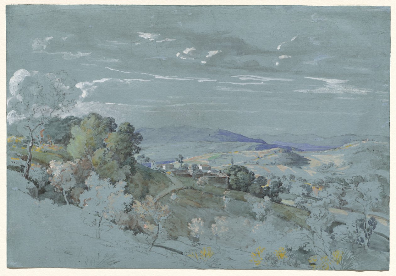 De Heuvels van Umbrië bij Perugia door Johann Georg von Dillis