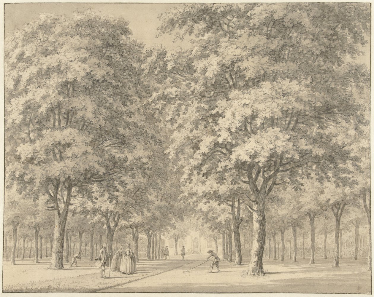 De oprijlaan van een buiten (Velserbeek?) door Johann Goll van Frankenstein (I)