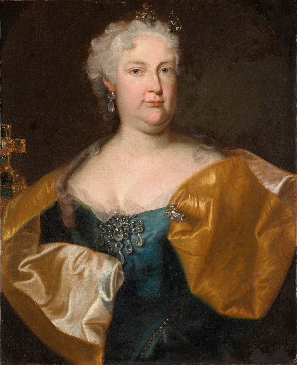 Portret van keizerin Elisabeth Christine van Brunswijk. door Johann Gottfried Auerbach