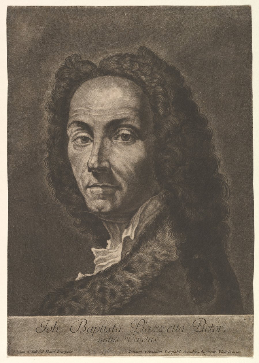 Portret van Giovanni Battista Piazzetta door Johann Gottfried Haid