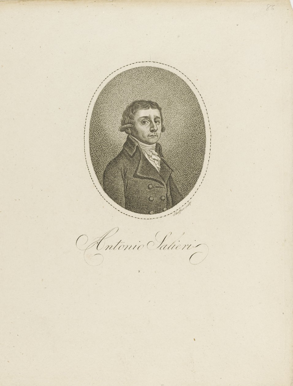 Antonio Salieri 1750-1825, ca. 1800 door Johann Gottfried Scheffner