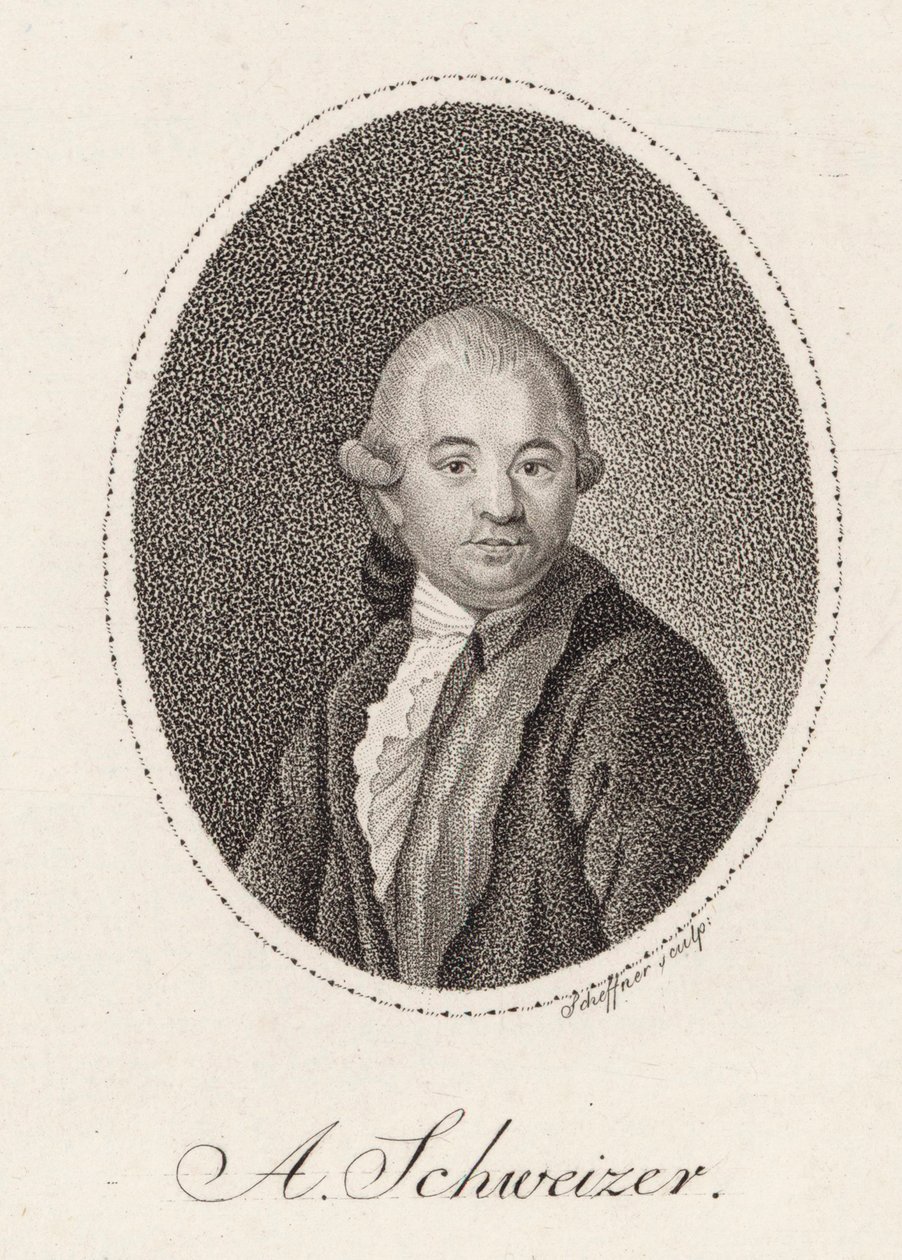 Portret van de componist Anton Schweitzer door Johann Gottfried Scheffner