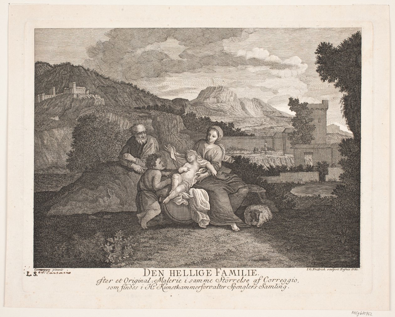 De heilige familie door Johann Gottlieb Friedrich