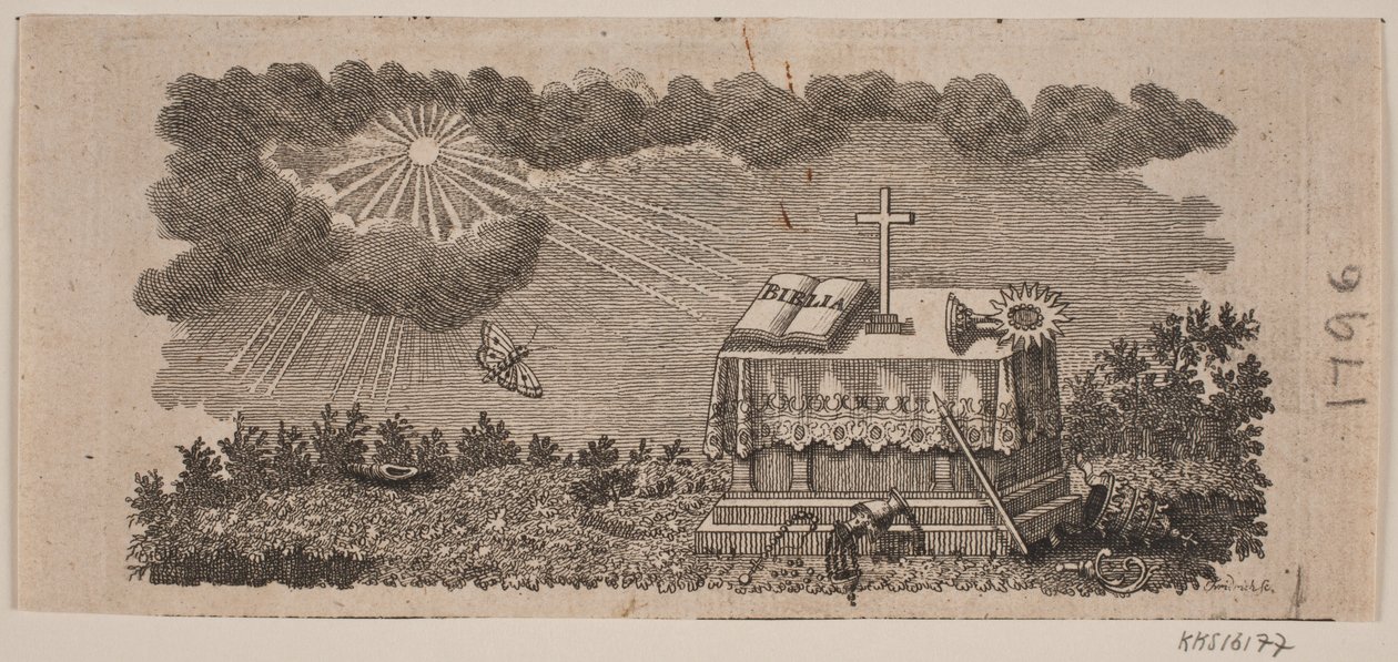 Vignet Gebhardi en Christiani "Koninkrijken Denemarken en Noorwegen en de Hertogdommen Sleeswijk en Holstein Geschiedenis tot onze tijd" door Johann Gottlieb Friedrich