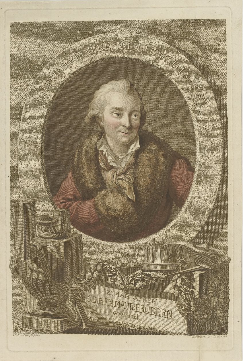 Portret van Johann Friedrich Reinecke 1745-1787, 1788 door Johann Gottlob Seyffert