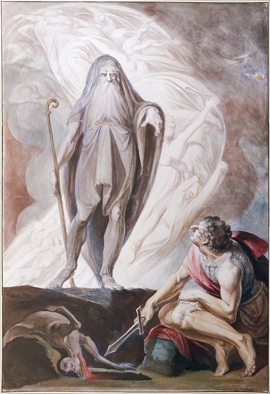 Teiresias voorspelt de toekomst aan Odysseus door Johann Heinrich Füssli