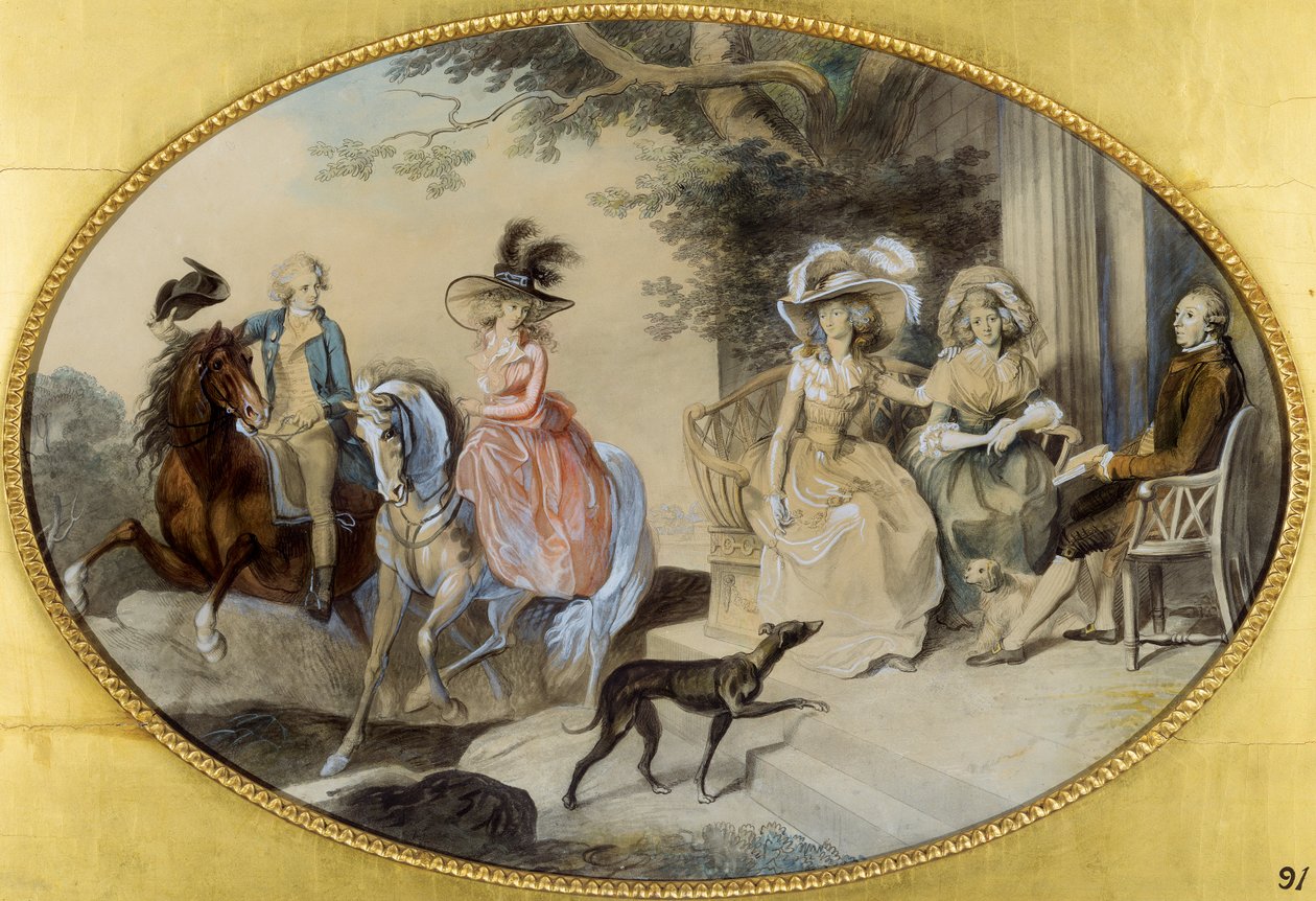 Lady St. Aubyn en haar Familie door Johann Heinrich Ramberg