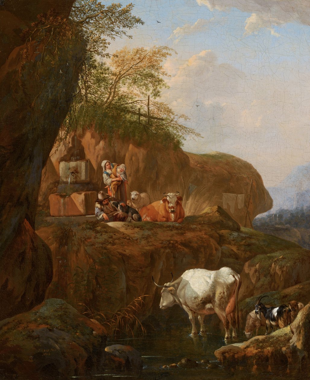 Italiaans landschap door Johann Heinrich Roos