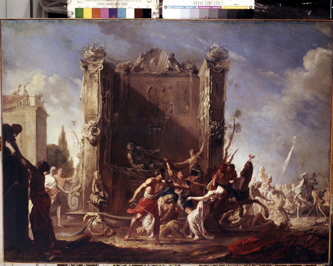 De ontvoering van de Sabijnse vrouwen door Johann Heinrich Schonfeldt