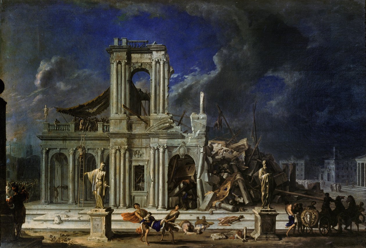 Simson die de Filistijnen verslaat, ca. 1633-34 door Johann Heinrich Schönfeld