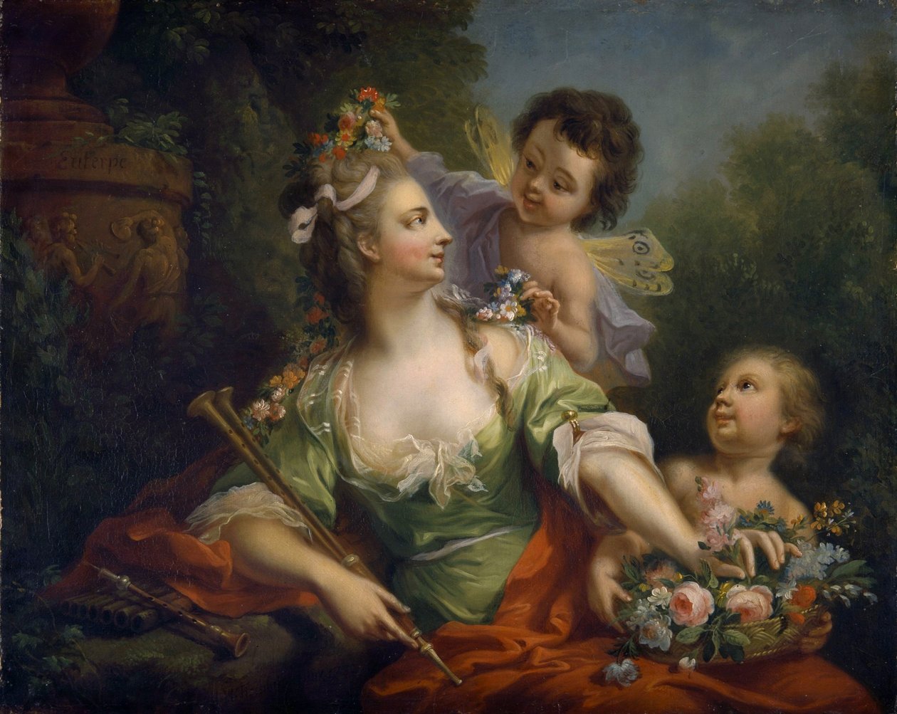 De muze Euterpe (de negen muzen, 1782) door Johann Heinrich Tischbein