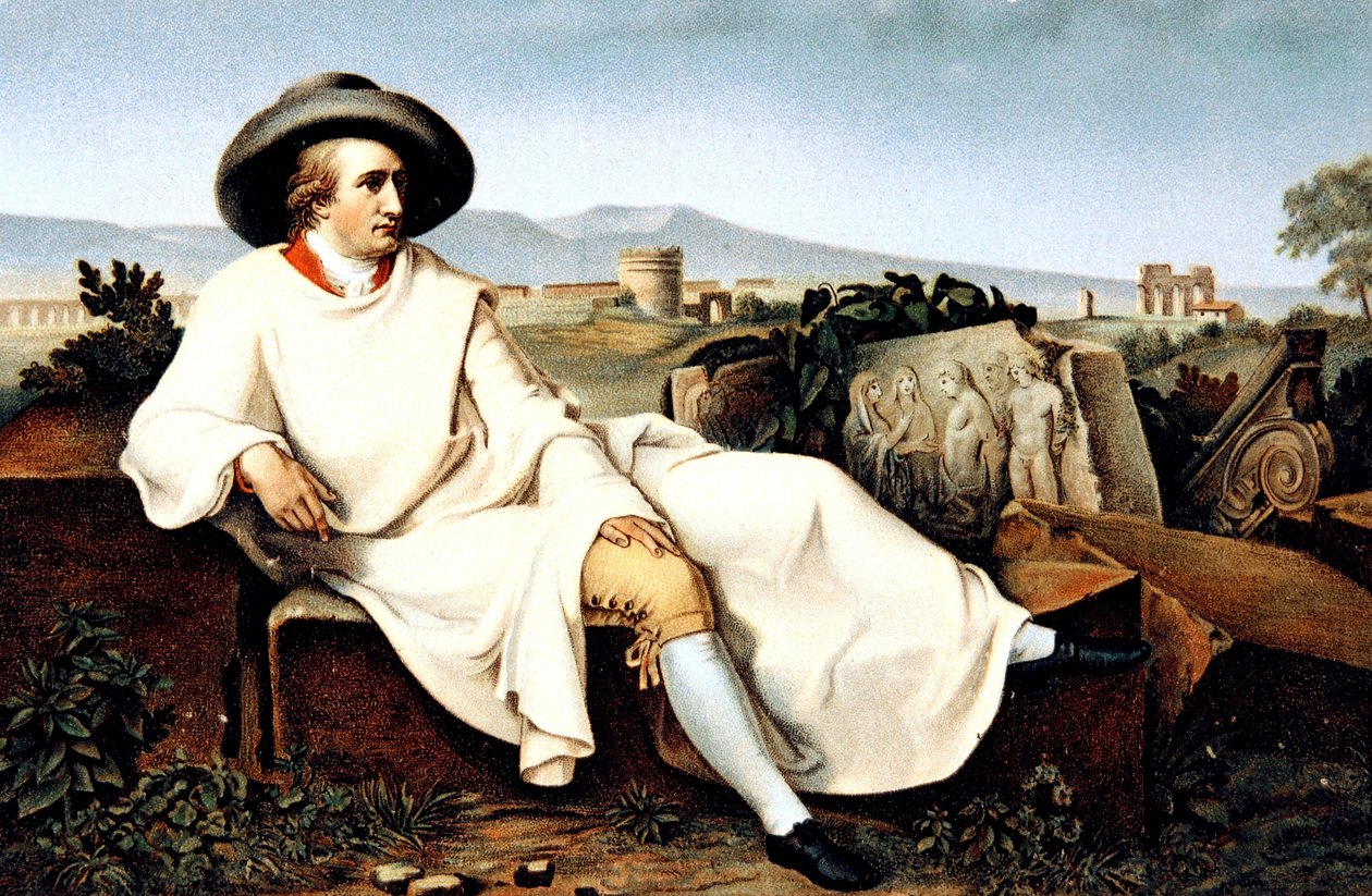 Goethe in Italië, ansichtkaart, ca. 1900 door Johann Heinrich Wilhelm (after) Tischbein