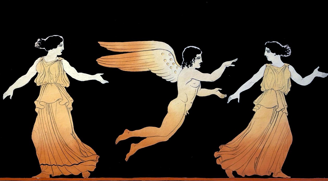 Eros achtervolgt twee vrouwen c.1796 door Johann Heinrich Wilhelm Tischbein