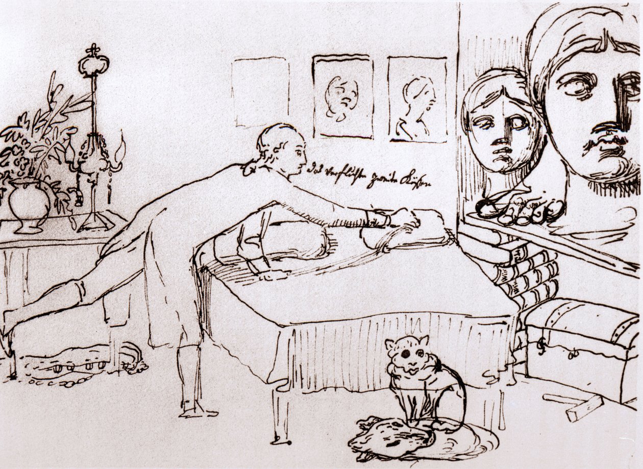 Johann Wolfgang Von Goethe in zijn huis aan de Via del Corso in Rome door Johann Heinrich Wilhelm Tischbein