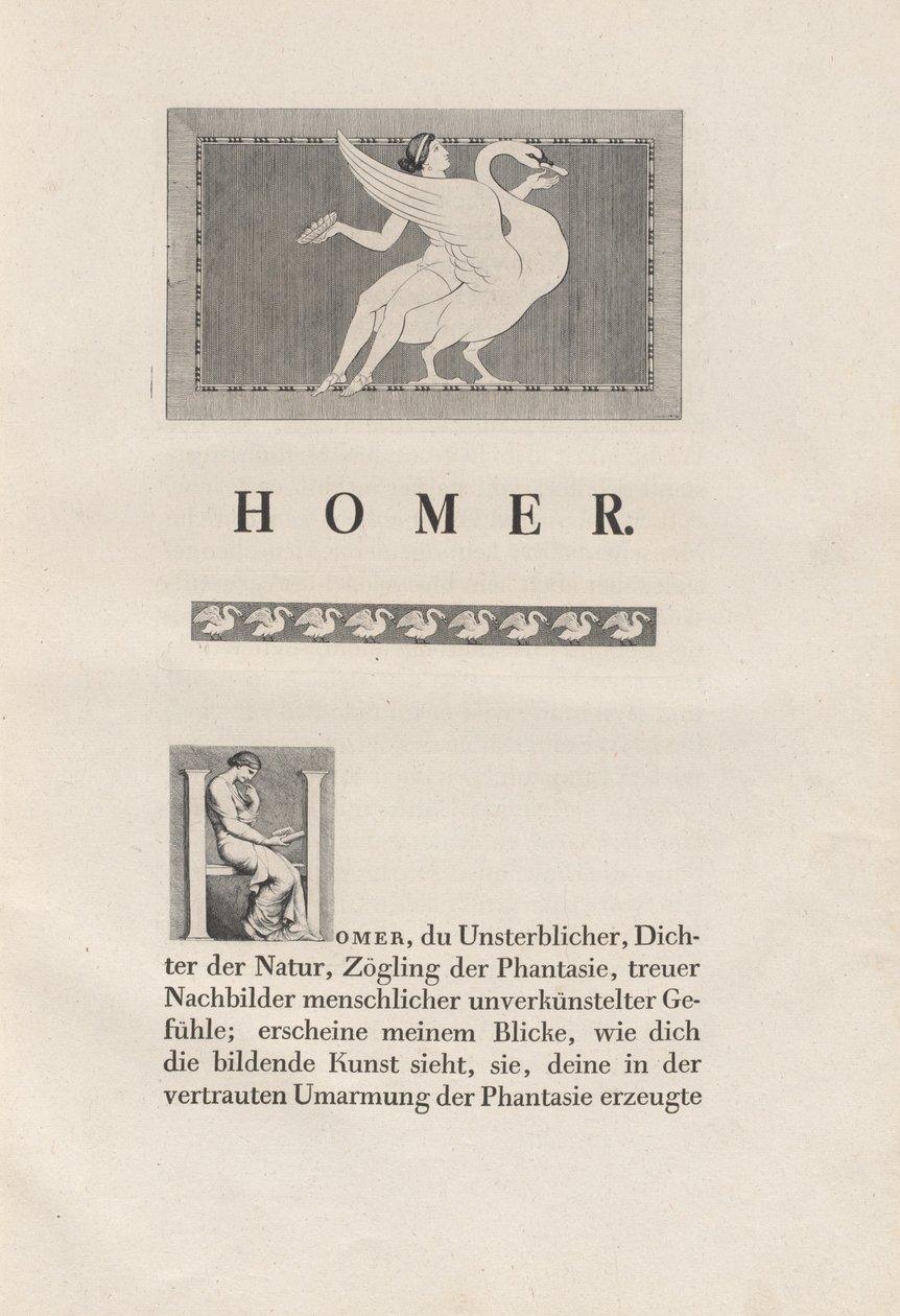 Homerus Getekend naar de Oudheid door Johann Heinrich Wilhelm Tischbein for authors Homer and Christian Gottlob Heyne