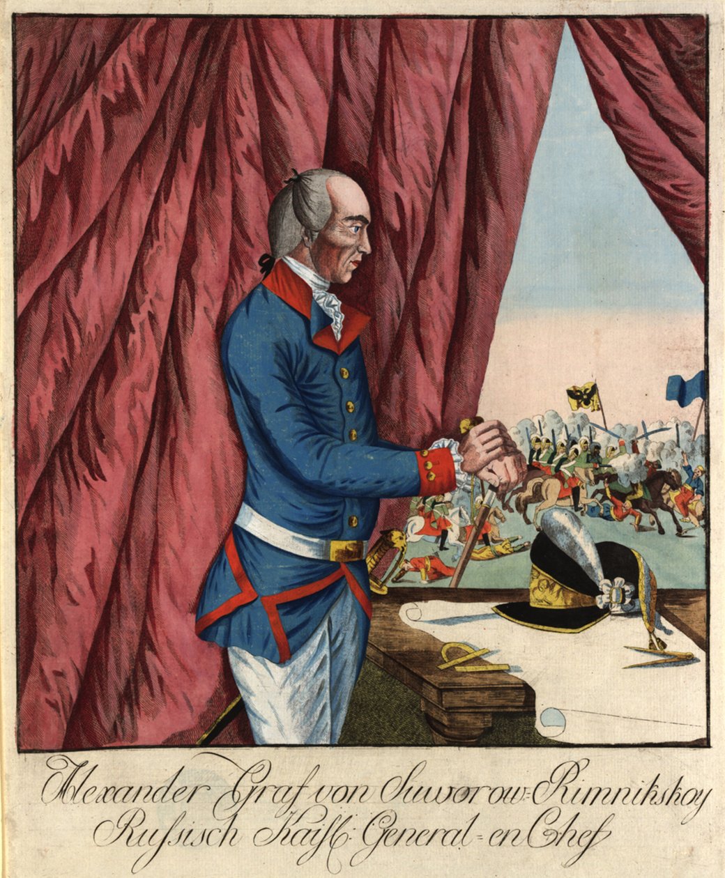 Veldmaarschalk Generalissimo Prins Alexander Suvorov 1729-1800 door Johann Hieronymus Loeschenkohl