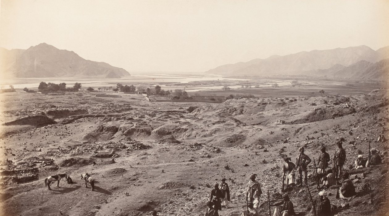 Rivierkloof boven Lalpura kijkend naar Bassaule, ca. 1878 door Johann Hulsman