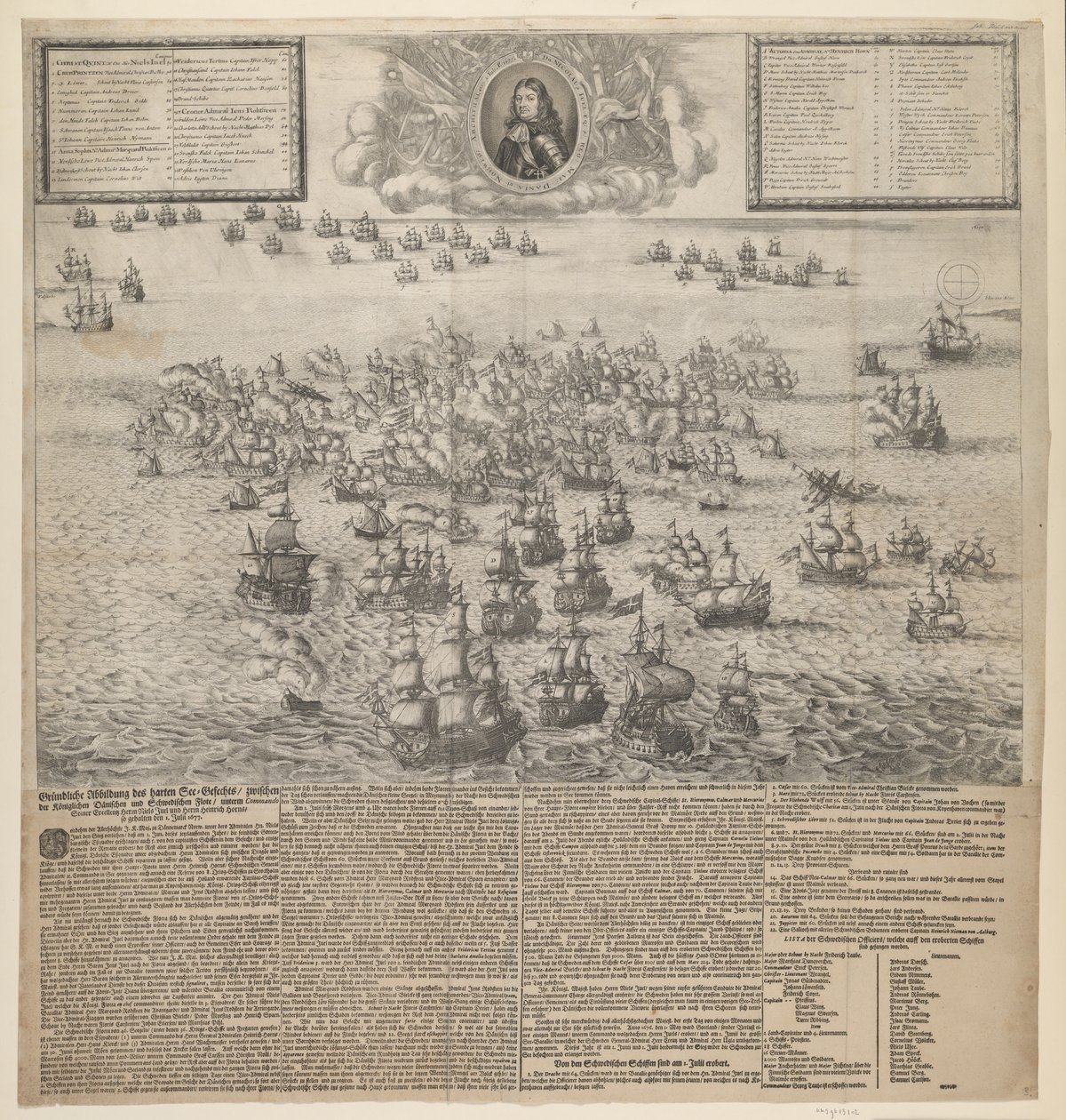 De Slag bij Køgebugt in juli 1677 door Johann Husman