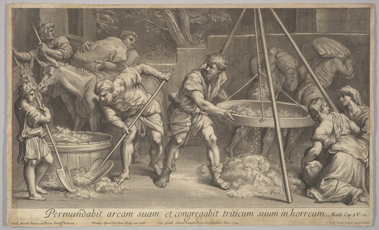 Het Koren en het Kaf, 1728 door Johann Jakob Frey the Elder